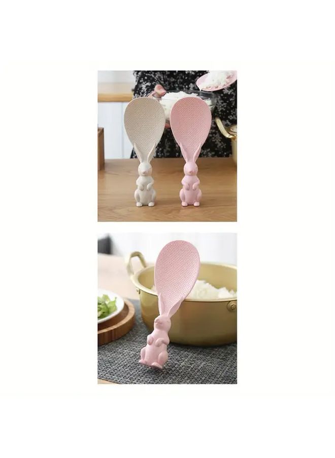 Cartoon Rabbit Design Stand Up Scoop For Rice Potato 2Pcs Random Color - Image 5