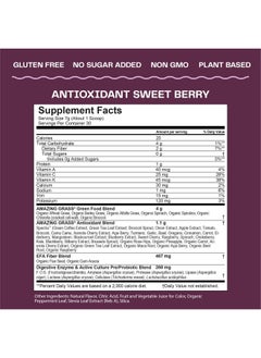 Amazing Grass Greens Blend Antioxidant: Super Greens Powder Smoothie Mix With Organic Spirulina Beet Root Powder Elderberry Bilberry Prebioitics & Probiotics Sweet Berry 30 Servings  - Image 4