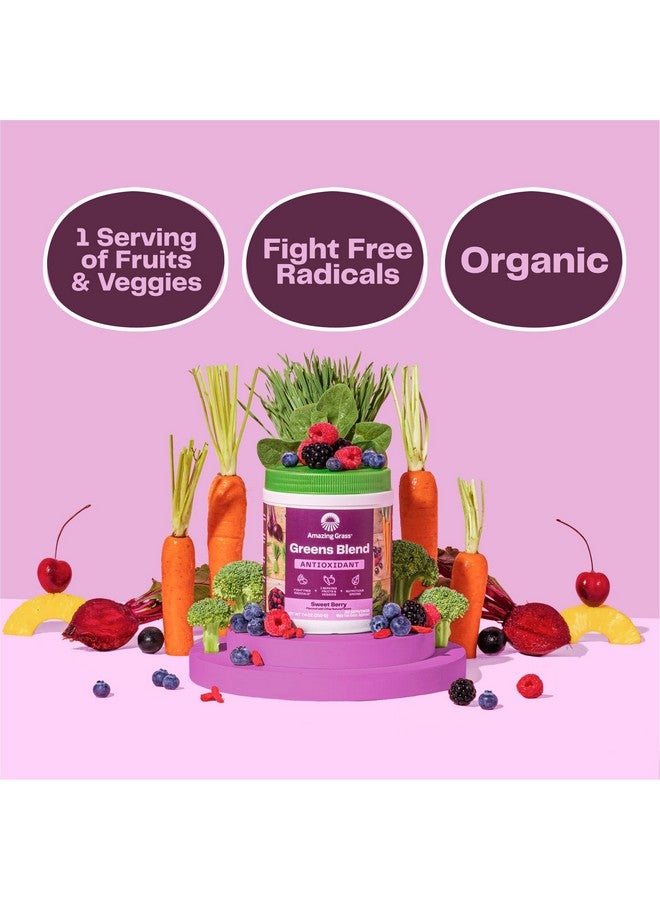 Amazing Grass Greens Blend Antioxidant: Super Greens Powder Smoothie Mix With Organic Spirulina Beet Root Powder Elderberry Bilberry Prebioitics & Probiotics Sweet Berry 30 Servings - Image 5