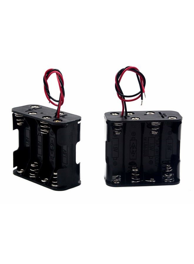 LAMPVPATH (Pack of 2) 8 AA Battery Holder, 12v AA Battery Holder, 8 AA Battery Holder With Leads-Double Layers Battery Holder(Each layer loads four aa batteries) - Image 1