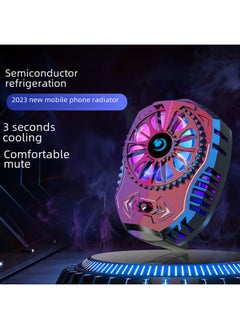 بيوينتي Semi-conductor Cooling Tablet Phone Heat Sink Wired Multi-gear Adjustable Attraction Clip Mobile Game Cooling Device-Color:G7 Colorful Edition-Black (Back Clip Semiconductor Refrigeration Air Cooled)  - Image 2