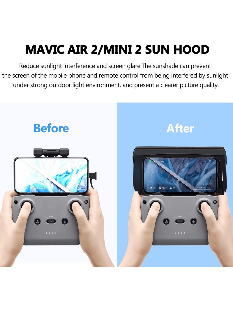 Drone Sunshade for DJI Mavic 3/Mini 2/Mavic Air 2/DJI 2S Controller Small and Lightweight Non-deformable Magnetic Design Precise Fit Suitable 4.4-7.1 inch Smartphone Screens - Image 2