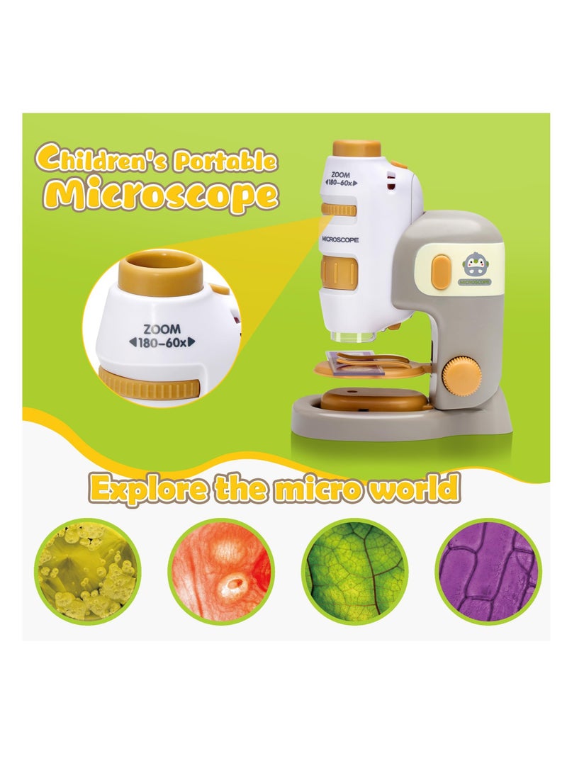 SOLARAE Pocket Microscope, 2 in 1 Detachable Microscope, 60-180x Mini Portable Microscope with 12pcs Specimens, Portable Handheld Microscope, for Students Adults Observation, Lab Study, STEM Educational - Image 4