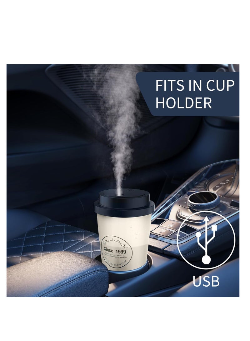 Excefore Car Humidifier, 270ml Cool Mist Humidifiers, Usb Mini Humidifier, Personal Humidifier With Night Light for Plants, Office, Car, Baby Room - Quiet Mini Humidifier - Image 2