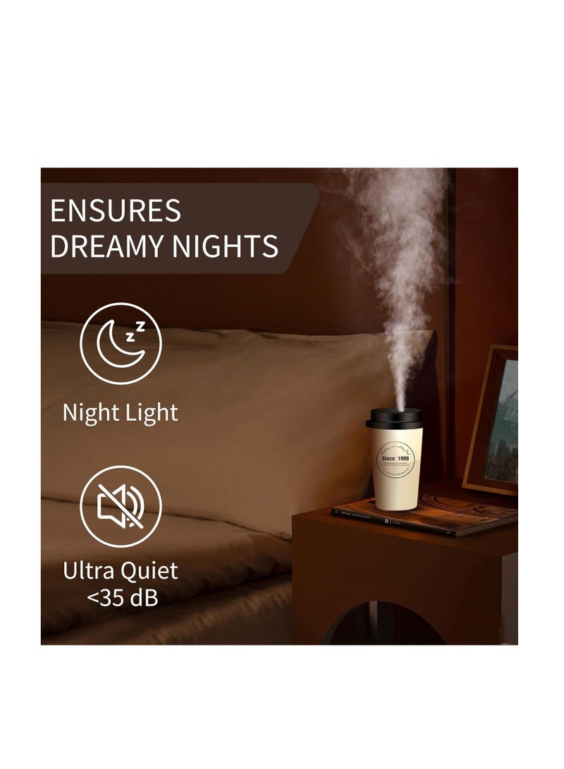 Excefore Car Humidifier, 270ml Cool Mist Humidifiers, Usb Mini Humidifier, Personal Humidifier With Night Light for Plants, Office, Car, Baby Room - Quiet Mini Humidifier - Image 3