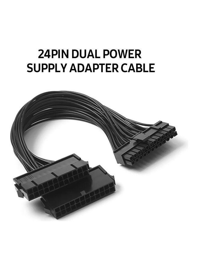 24-Pin Dual Power Supply Adapter Cable Black - Image 2