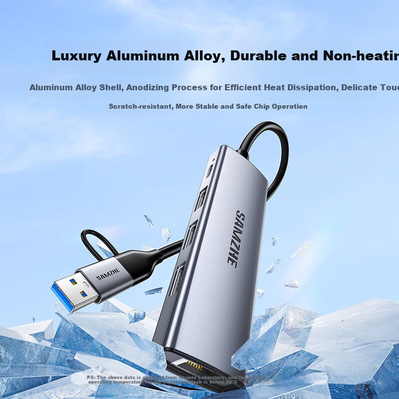 SAMZHE USB3.0 to Gigabit Ethernet Port Type-C Expansion Dock Splitter, Network Cable Adapter RJ45 for Apple 17 MacBook Huawei Laptops Conversion HWK1-S - Image 5