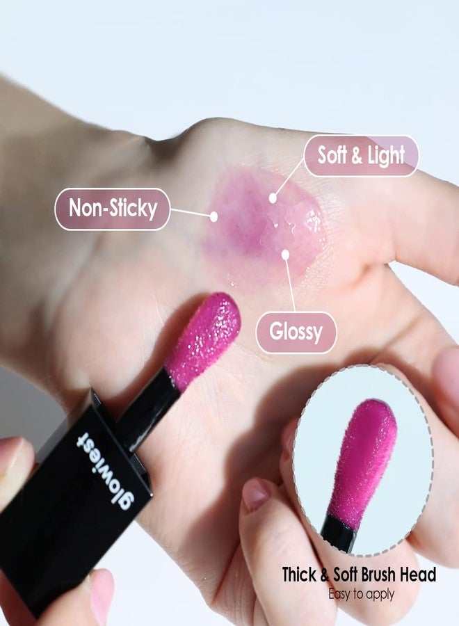 glowiest EFFORTLESS Glow Lip Oil 003 BERRY: Hydrating, Nourishing, Plumping | Non-Sticky Lip Gloss, Sheer, Lip Camellia Oil - 0.17oz (5ml) - Image 3