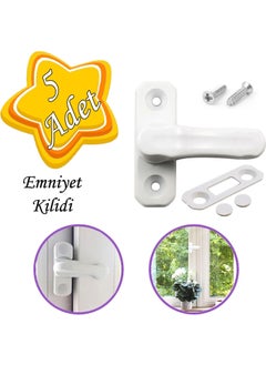 Glaswen 5 Pcs Security Lock Baby Child PVC Door Window Safety Lock Latch Glass Burglar Lock White  - Image 1