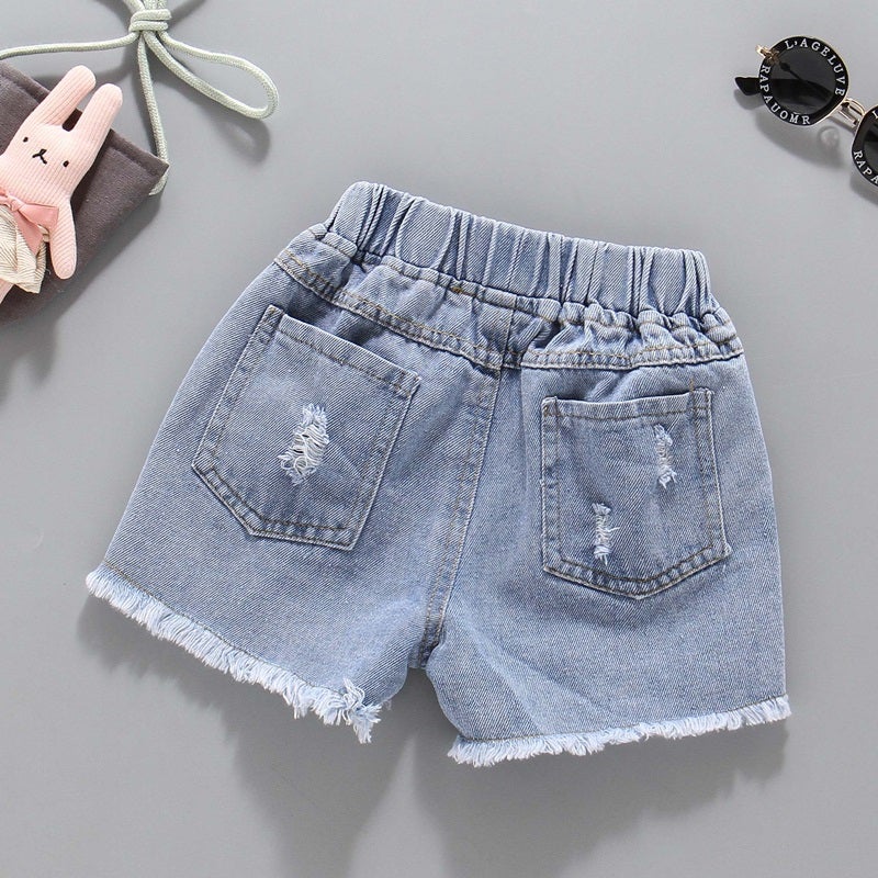 Girls' Denim Shorts Summer Western Style Children'S Big Baby Summer Outer Wear All-Match Thin Pants - Image 4