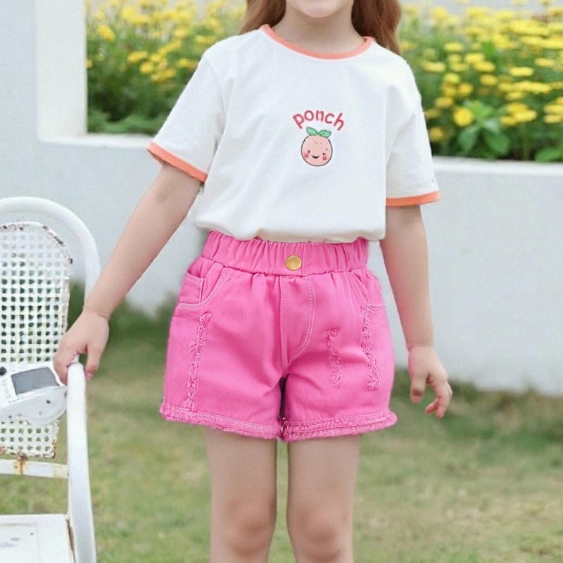 Girls' Denim Shorts Summer Western Style Children'S Big Baby Summer Outer Wear All-Match Thin Pants - Image 2