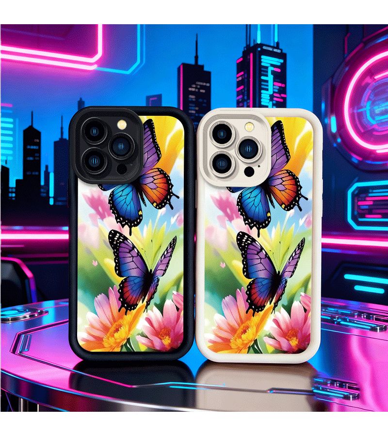 حافظة ناعمة مقاومة للصدمات بتصميم فراشة بألوان متنوعة متوافقة مع iPhone 7 Plus و8 Plus - Image 1
