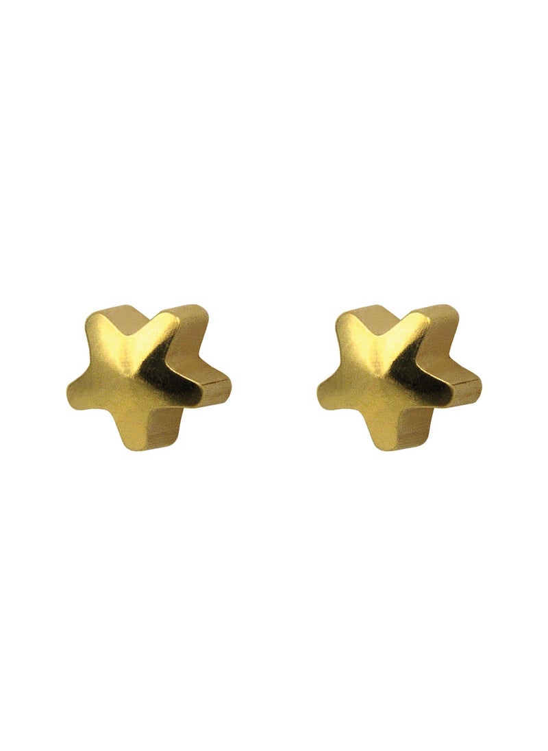 MediSystem Sterilized Earring 24K Gold Plated Bezel 4mm Star Shape gold plated 24k dozen 12 pieces  - Image 1