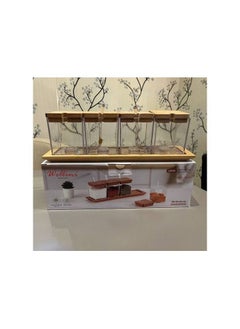 A set of transparent plastic spices with 4-piece hooks