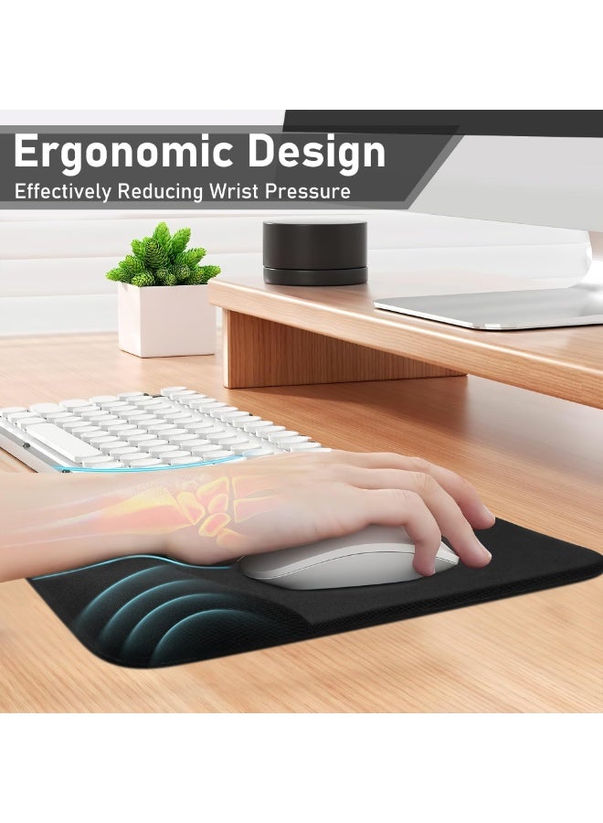 Ergonomic Mouse Pad with Gel Wrist Rest, Lycra Surface, Non-Slip Base, Black – Comfortable Support for Office & Home - Image 5