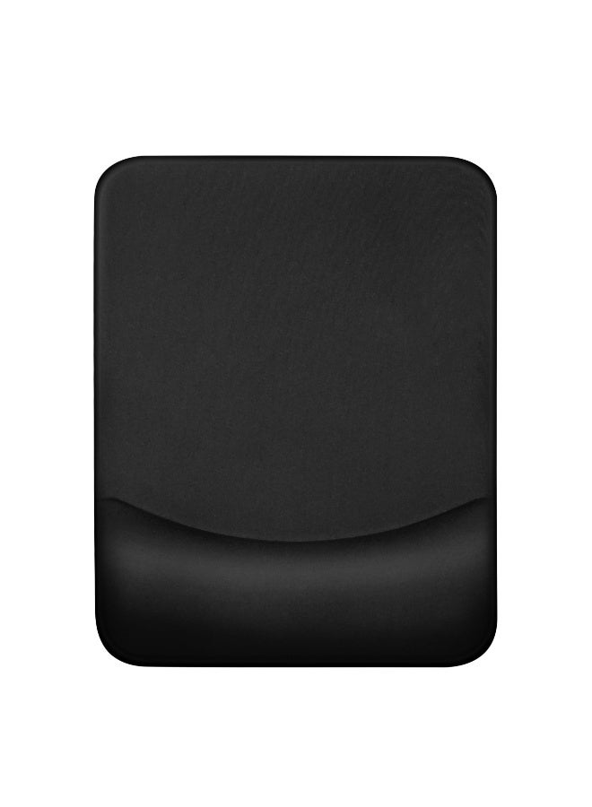 Ergonomic Mouse Pad with Gel Wrist Rest, Lycra Surface, Non-Slip Base, Black – Comfortable Support for Office & Home - Image 1