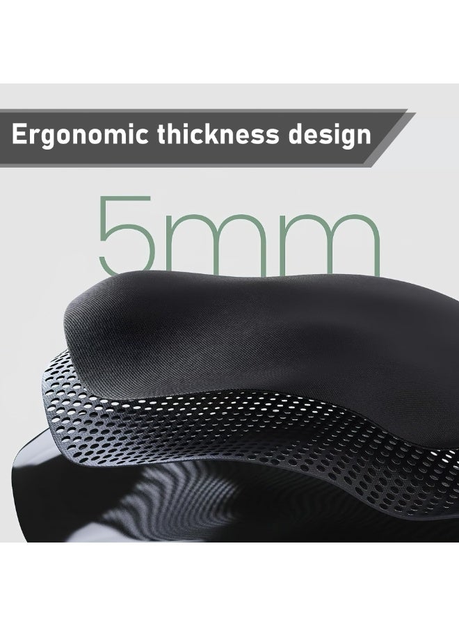 Ergonomic Mouse Pad with Gel Wrist Rest, Lycra Surface, Non-Slip Base, Black – Comfortable Support for Office & Home - Image 2
