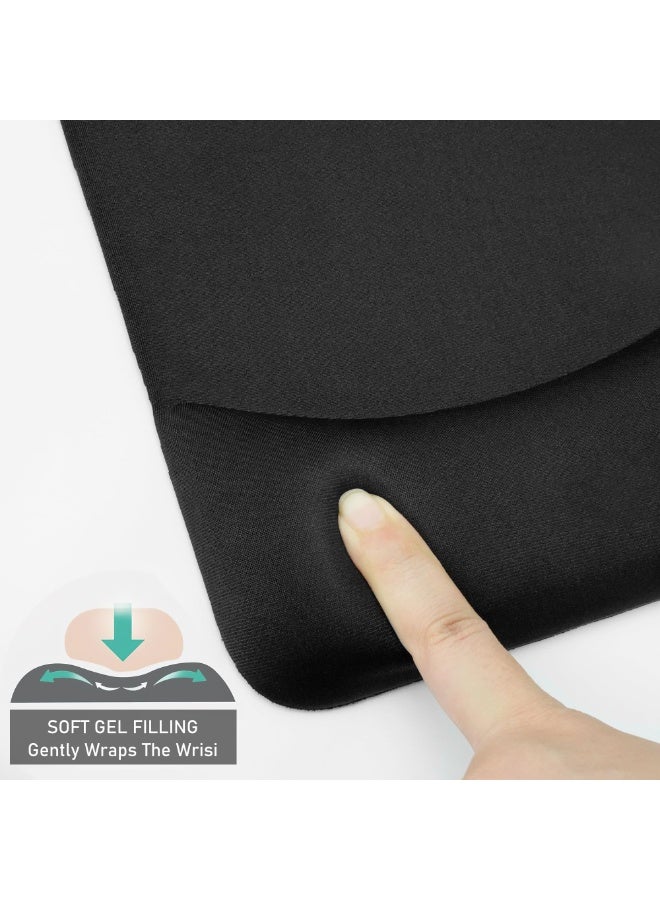 Ergonomic Mouse Pad with Gel Wrist Rest, Lycra Surface, Non-Slip Base, Black – Comfortable Support for Office & Home - Image 4
