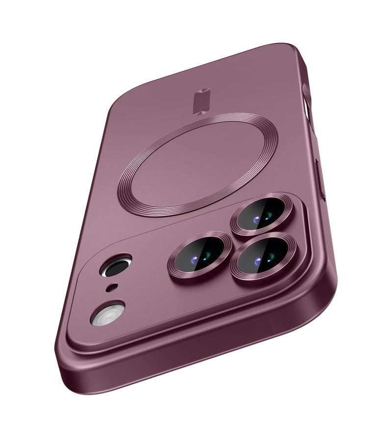 HJHStar Magnetic Case for iPhone 17 Pro - MagSafe Compatible, Military-Grade Drop Protection Bumper with Camera Lens Protector, Slim Shockproof Phone Cover for Women, Matte Metallic Burgundy - Image 1