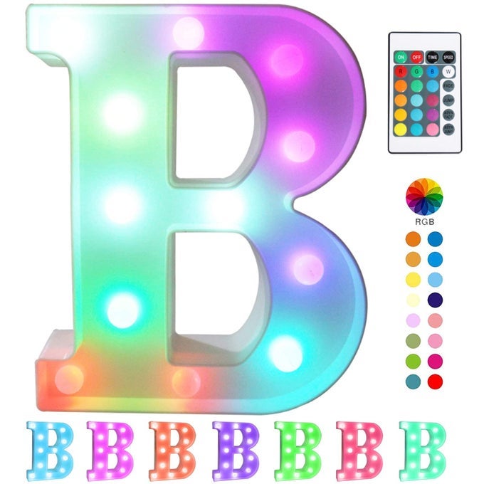COLORFUL LED MARQUEE LETTER LIGHTS WITH REMOTE LIGHT UP MARQUEE SIGNS PARTY BAR LETTERS WITH LIGHTS DECORATIONS FOR THE HOME MULTICOLOR B