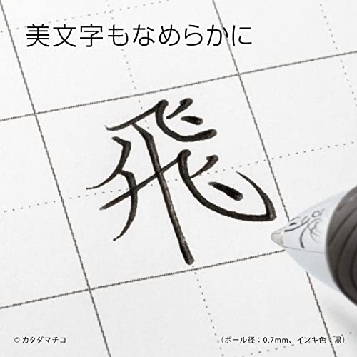 Pentel Energel Knock Ballpoint Pen, 0.5mm Needle Tip, Black Ink, Silver Body with Black Accent (BLN75Z-A) - Image 4