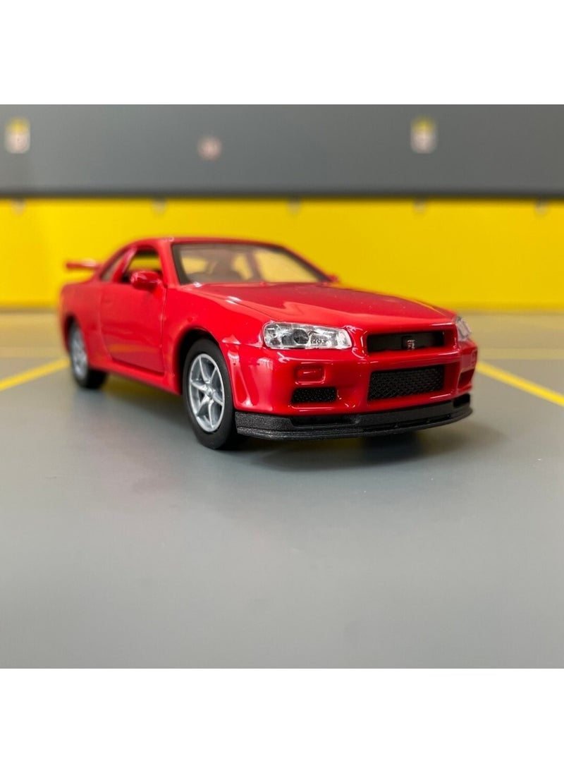 Toprock Store - Nissan Skyline Gt-R R34 1/36 Scale Diecast Metal Model Car Toy Car - Image 1