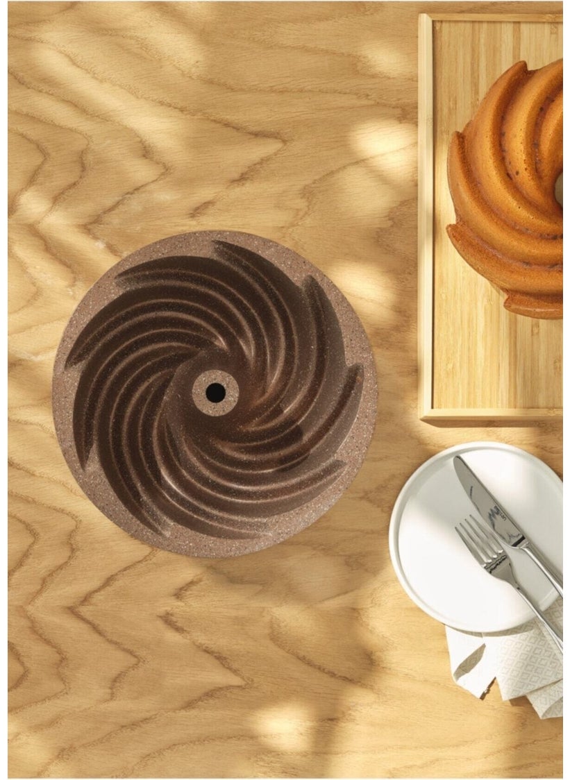 Deer Home - Değer Home Casting Granite Cake Mold Wind Rose-Gold 25 cm - Image 1