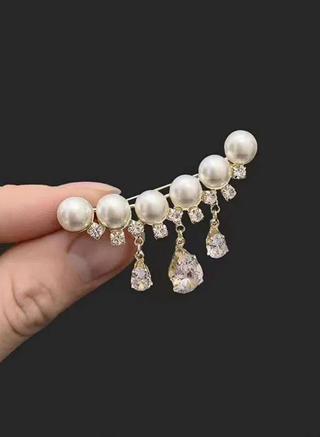 تايك تو بروش مرصع بلؤلؤ صناعي وراين