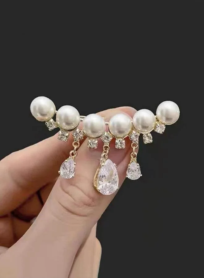 Take Two  Women Gold Faux Pearl Rhinestone Brooch for Women | Best Price UAE