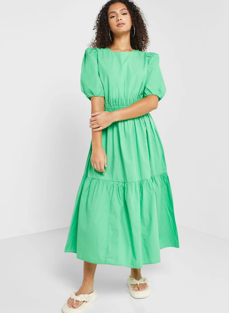 ONLY Puff Sleeve Tiered Dress