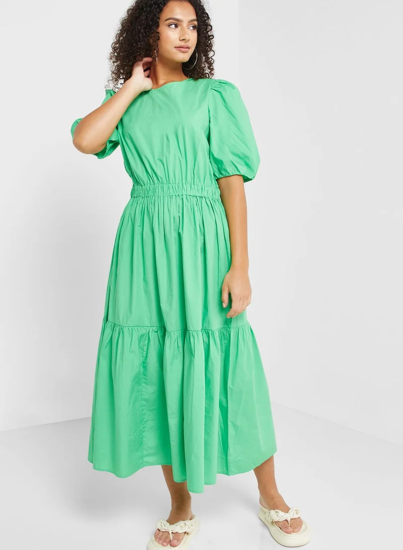 ONLY Puff Sleeve Tiered Dress