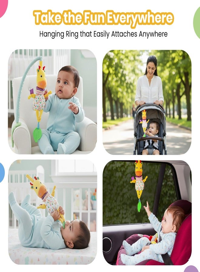 Nuluv Jittery Musical Moo Baby Stroller Toy, Vibrating Soft Plush Toy with Teether and Gentle Music, Hanging Crib Toy, Non-Toxic, BPA-Free, Travel-Friendly, for Kids 3+ Months - Image 3