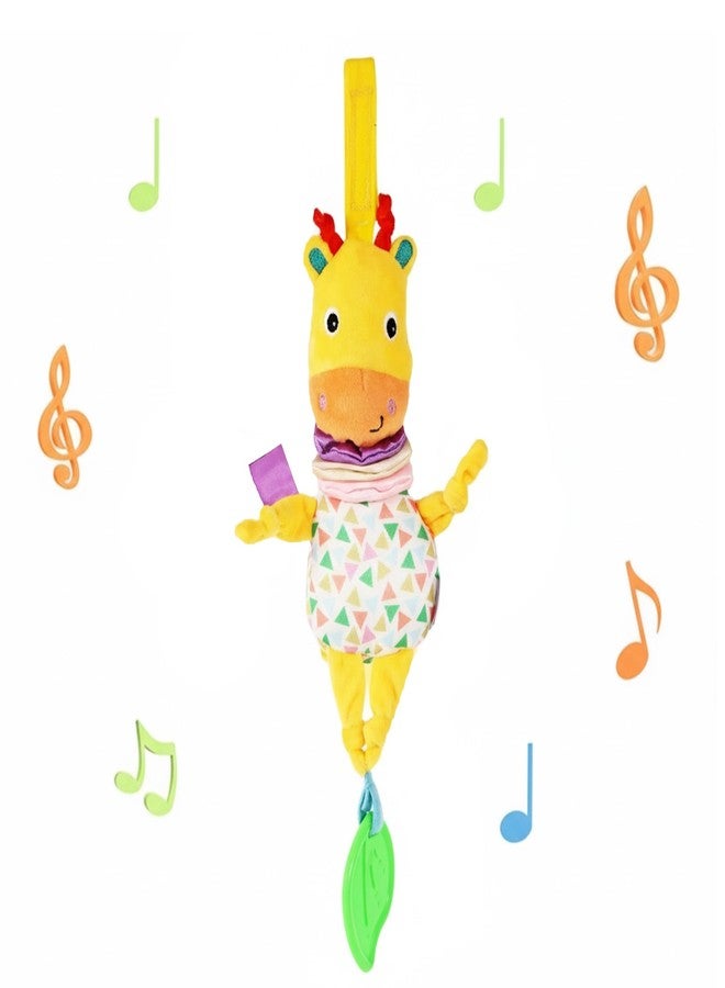 Nuluv Jittery Musical Moo Baby Stroller Toy, Vibrating Soft Plush Toy with Teether and Gentle Music, Hanging Crib Toy, Non-Toxic, BPA-Free, Travel-Friendly, for Kids 3+ Months - Image 1