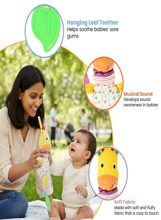 Nuluv Jittery Musical Moo Baby Stroller Toy, Vibrating Soft Plush Toy with Teether and Gentle Music, Hanging Crib Toy, Non-Toxic, BPA-Free, Travel-Friendly, for Kids 3+ Months - Image 2