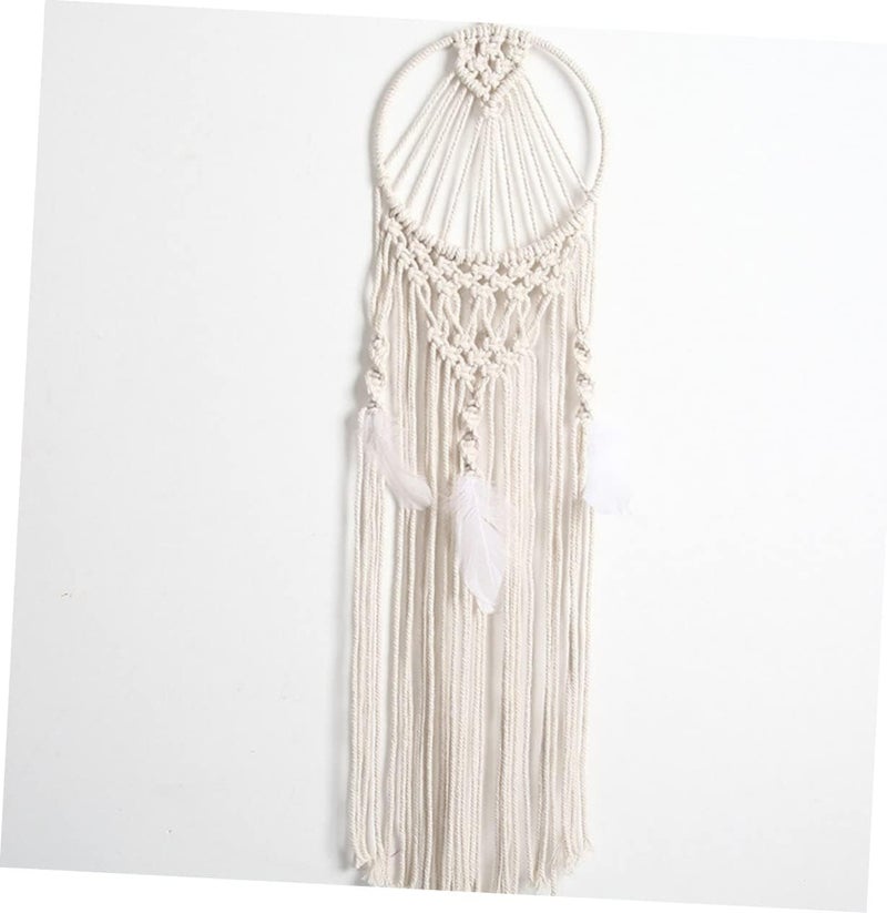klarako 1pc Macrame Living Decoration Hangings Wall Dorm For Bedroom Craft Dreamcatcher Pendant Large Nordic Style Chic Tapestry Beige Ornament Handmade Gift Adornment Catcher Hanging - Image 5