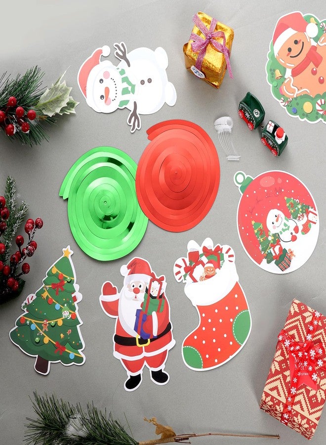 Sucrain Christmas Hanging Foil Swirl Decorations Set Holiday Hanging Swirls Ceiling Decorations Santa Snowman Elk Sign Holiday Christmas Party Supplies - Image 5