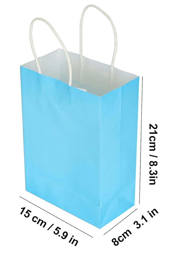 ECVV Gift Bags 48 Pieces Set Eco-Friendly Paper Bags With Handles Bulk Paper Bags Shopping Bags Kraft Bags Retail Bags Party Bags | BLUE, 21 * 15 * 8 Cm | - Image 3