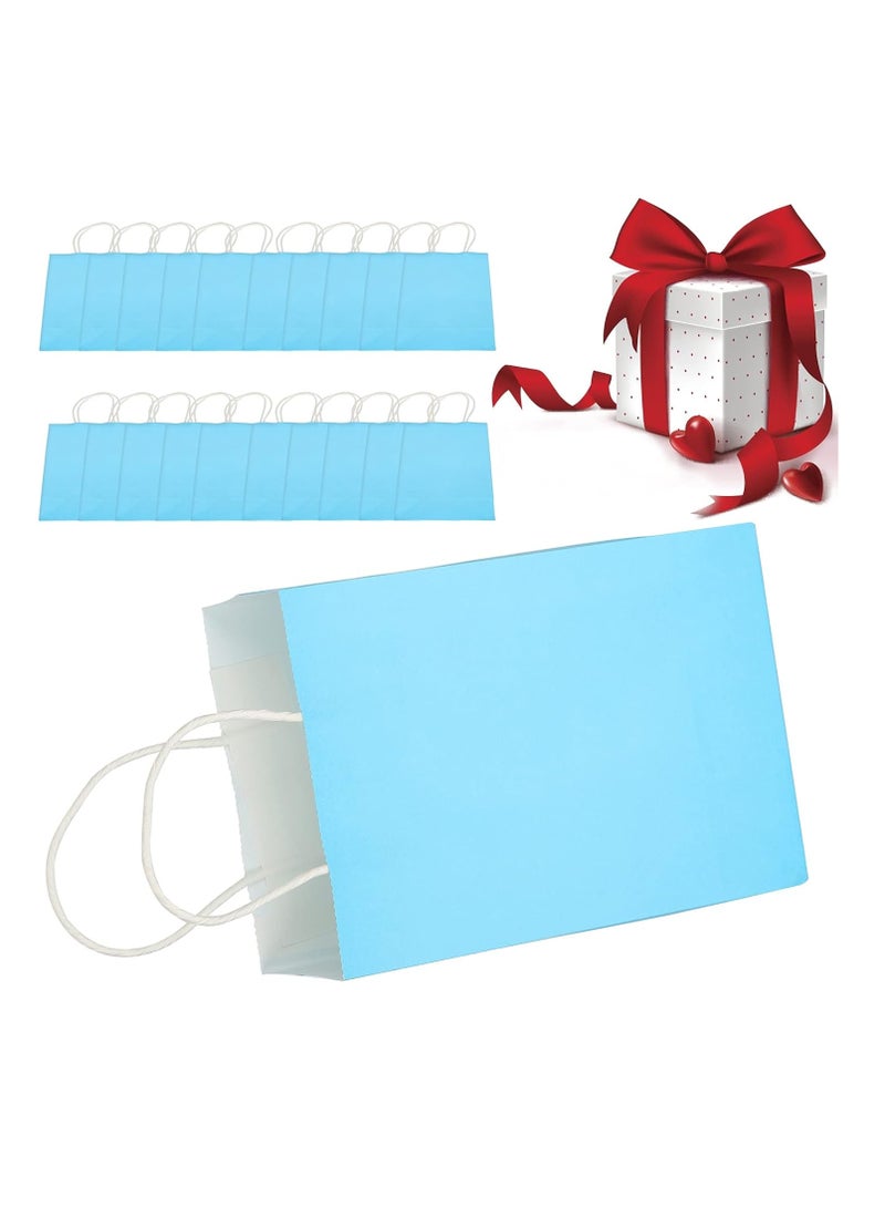 ECVV Gift Bags 48 Pieces Set Eco-Friendly Paper Bags With Handles Bulk Paper Bags Shopping Bags Kraft Bags Retail Bags Party Bags | BLUE, 21 * 15 * 8 Cm | - Image 1