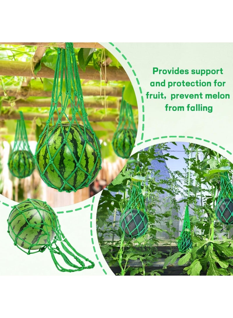 Barakah Melon Hammock Net, Heavy Duty Trellis Support Bag for Watermelon Pumpkin Cantaloupe, Durable Hanging Fruit Cradle with 100 Cable Zip Ties, Protects Fruits from Falling and Rots, 16 Pieces - Image 5