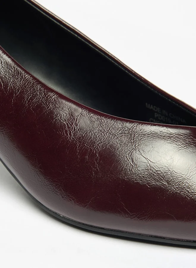 Celeste Women's Solid Slip-On Pumps with Cone Heels
