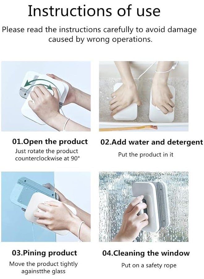 Generic Magnetic Window Cleaner， Double Sided,Outside Window Cleaner Tool (Glass Thickness （0.1-0.4In）)  - Image 5