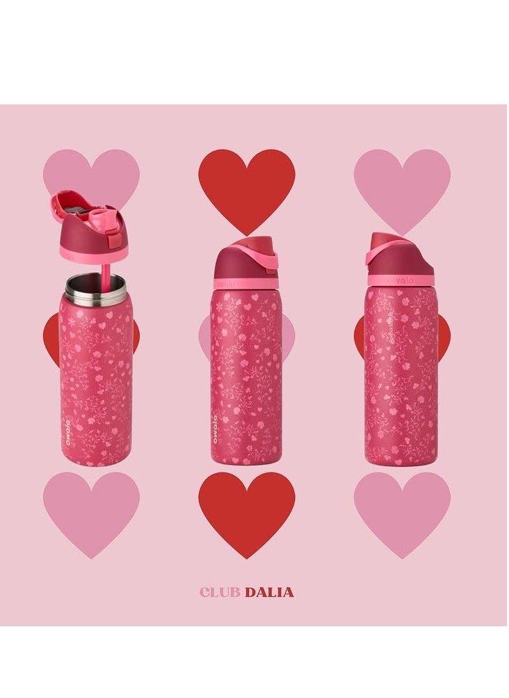 Owala Freesip Insulated Stainless Steel Water Bottle With Straw For Sports And Travel, Bpa-Free,Freesip Insulated Stainless Steel Water Bottle With Straw For Sports And Travel, Bpa-Free, Love letter 32OZ  - Image 1