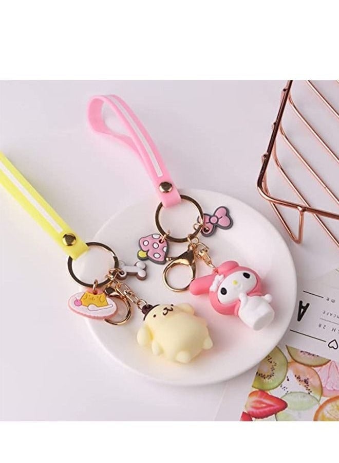 5-Piece Wrist Anime Keychain, Kawaii Car Keychain Accessories, Key Purse Handbag Charms for Women - Image 3