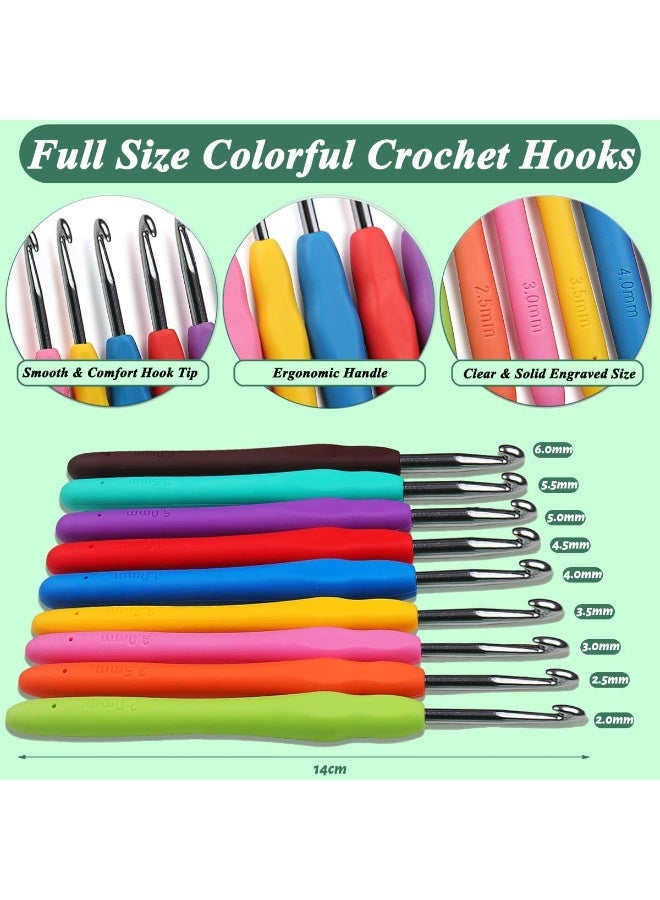 THE PRO BRO Crochet Kit 88 Pieces – Complete Crochet & Knitting Set with Multicolor Yarn, Hooks, Needles and Storage Bag for Beginners and Professionals - view 3