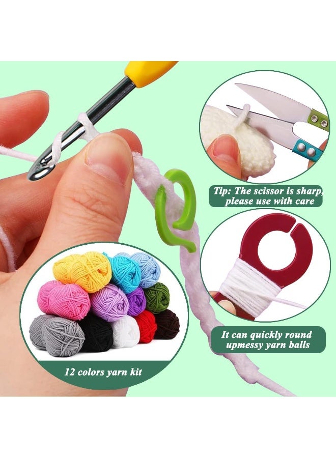 THE PRO BRO Crochet Kit 88 Pieces – Complete Crochet & Knitting Set with Multicolor Yarn, Hooks, Needles and Storage Bag for Beginners and Professionals - view 4