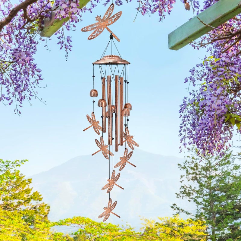 Dragonfly Wind Chimes Outdoor Dragonfly Gifts for Women/Men/Mom/Grandma/Wife Birthday Gifts Memorial Gift Metal WindChimes for Outside/Indoors, Home, Lawn, Porch, Patio, Garden Decor, Yard Decorations - Image 2
