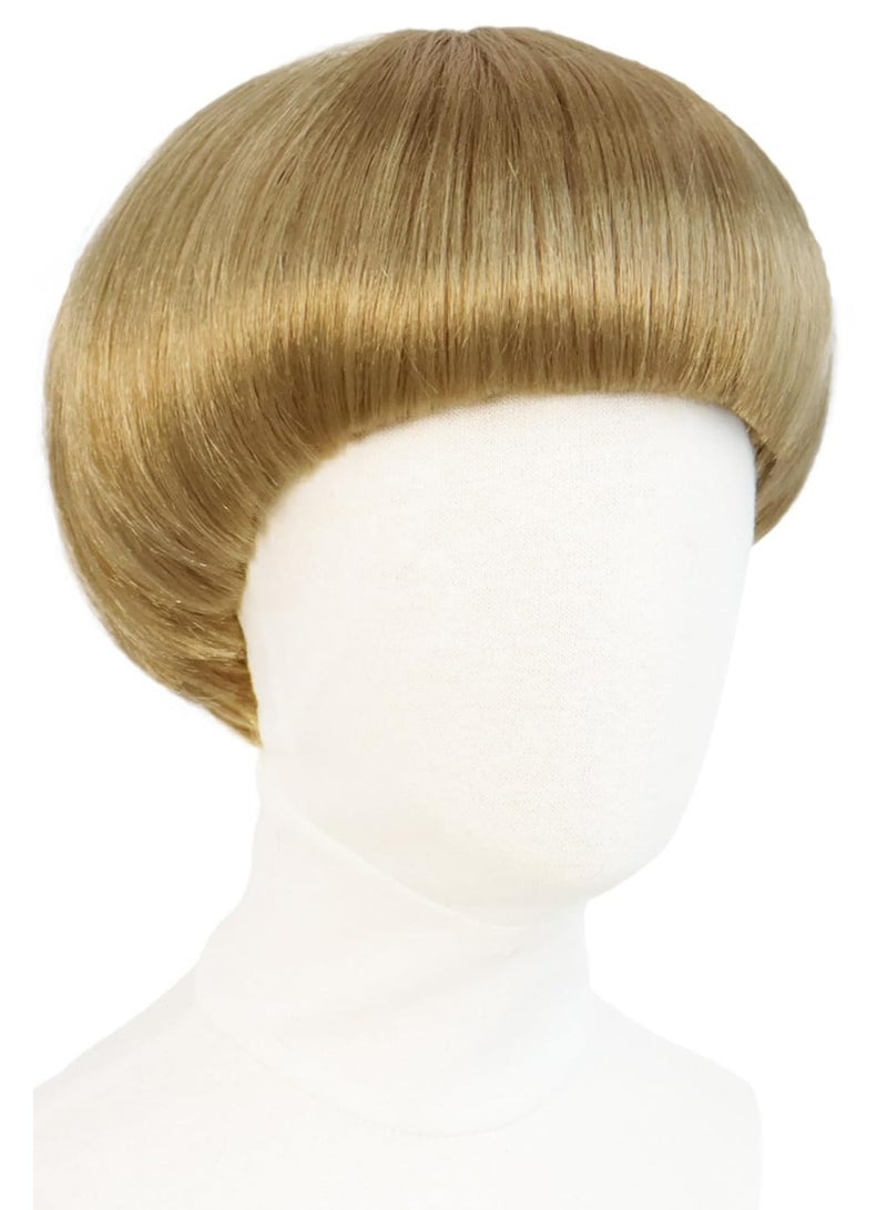 COCKEY Short Blonde Bob Wig with Bangs Mushroom Wigs for Men Women 60s 70s Bowl Cut Wigs Men Blond Bob for Cosplay Funny Wig for Party Outfit Anime for Halloween Costume+Hair Cap - Image 1