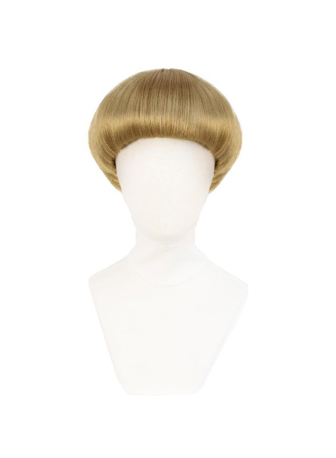 COCKEY Short Blonde Bob Wig with Bangs Mushroom Wigs for Men Women 60s 70s Bowl Cut Wigs Men Blond Bob for Cosplay Funny Wig for Party Outfit Anime for Halloween Costume+Hair Cap - Image 2