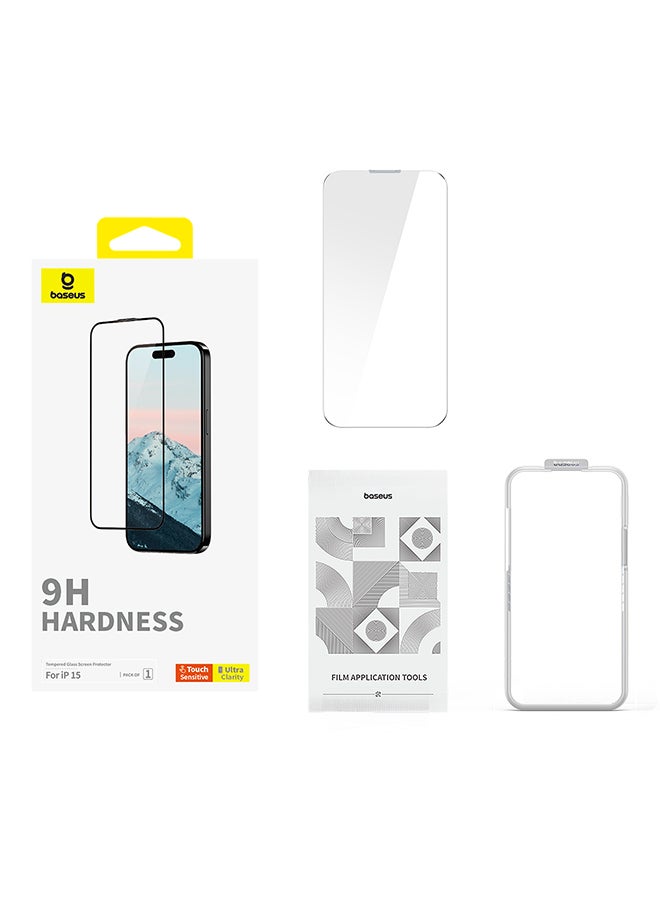 Baseus Diamond Series Full-Coverage HD Tempered Glass Screen Protector For iPhone 15 Clear - Image 4