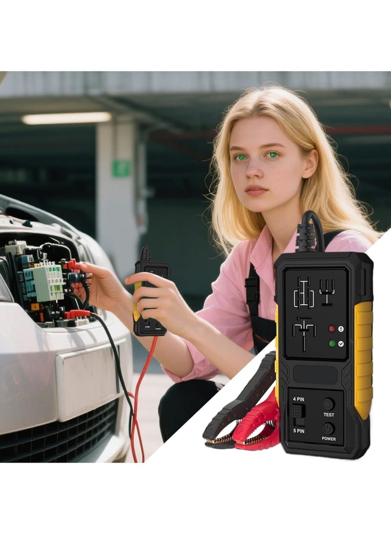 Automotive Relay Tester 12V Car Circuit Diagnostic Tool, High Precision Electrical Relay Checker for Quick Battery Test, Fuse and System Diagnosis, Portable Car Testing Device (Black) - Image 4